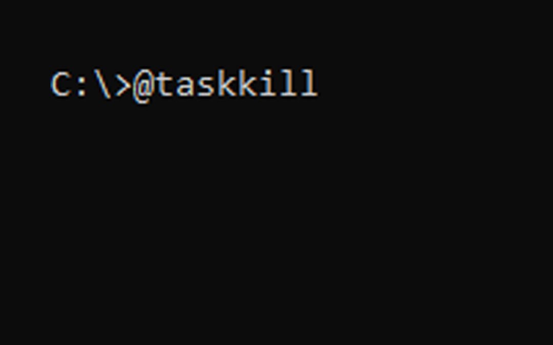 Usando o comando @taskkill